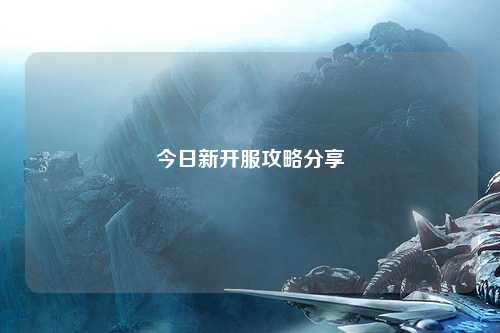 今日新开服攻略分享